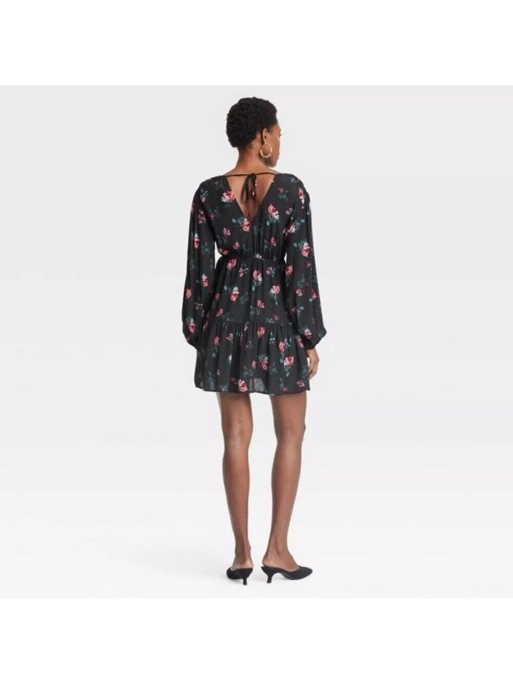 A New Day Black Floral Dress - Picture 2 of 6